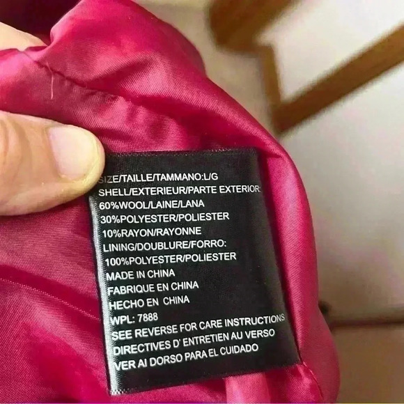 Michael Kors Wool Blend Peacoat Jacket Button Down Women Large Red Lined Warm - Picture 13 of 15